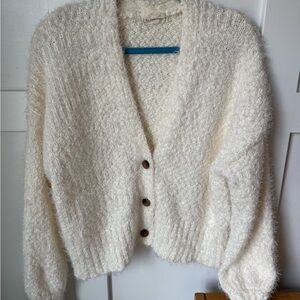 Cozy Cream Button-Front Women’s Sweater Cardigan